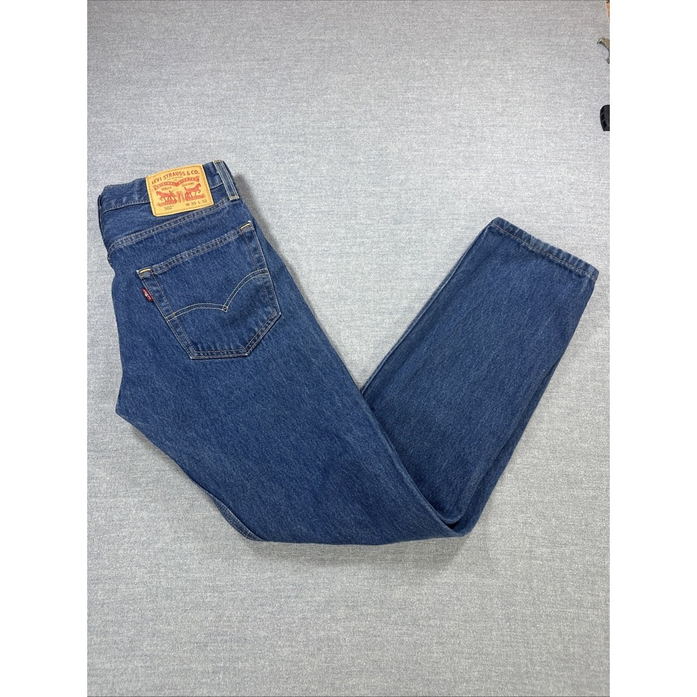 Levi's 502 Taper Jeans Men's W30 L32 Blue Denim Zip Fly Straight